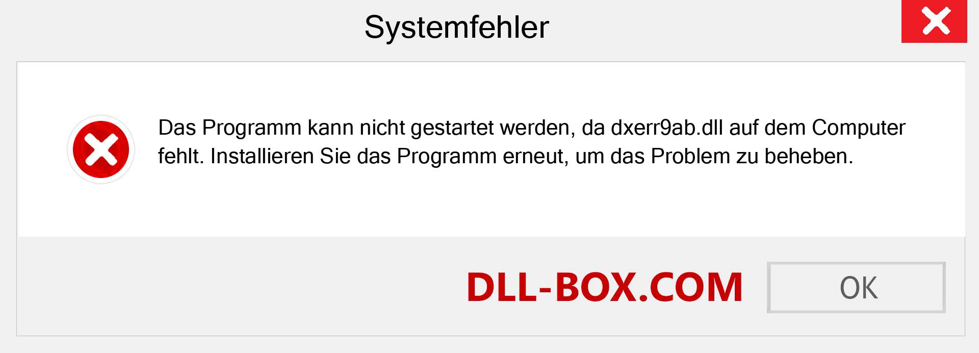 dxerr9ab.dll-Datei fehlt?. Download für Windows 7, 8, 10 - Fix dxerr9ab dll Missing Error unter Windows, Fotos, Bildern