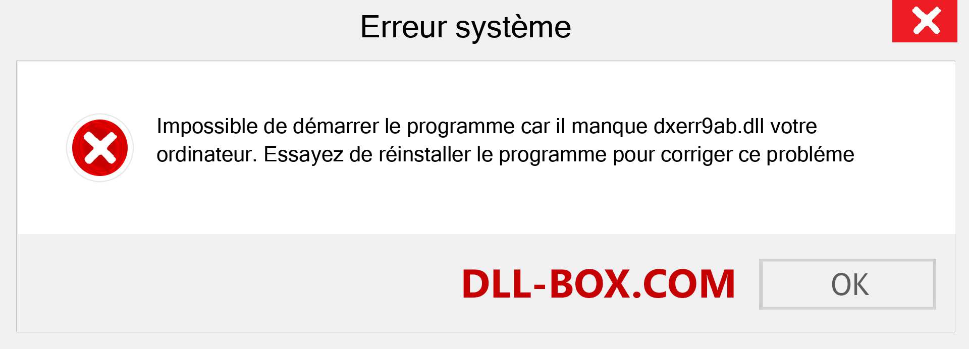 Le fichier dxerr9ab.dll est manquant ?. Télécharger pour Windows 7, 8, 10 - Correction de l'erreur manquante dxerr9ab dll sur Windows, photos, images